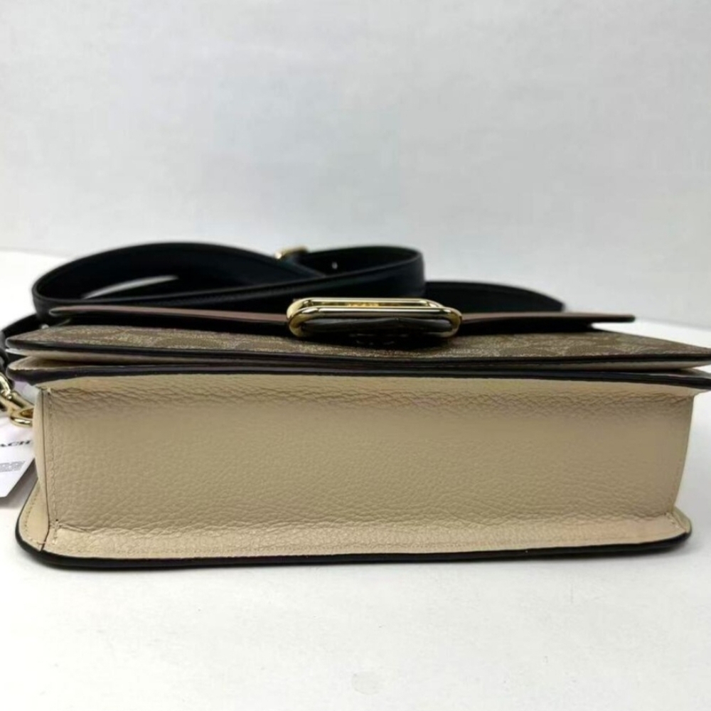 Coach Morgan Signature Color Block Shoulder Bag in Brown, Tan & Black - Picture 4 of 7